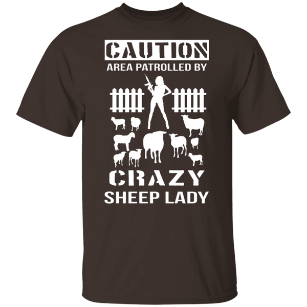 Crazy Sheep Lady T-Shirt CustomCat