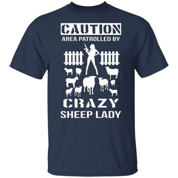 Crazy Sheep Lady T-Shirt CustomCat