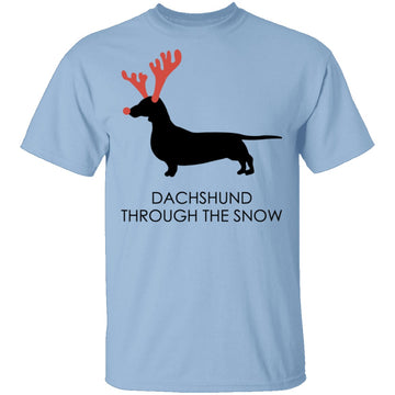 Dachshund Snow T-Shirt CustomCat