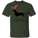 Dachshund Snow T-Shirt CustomCat