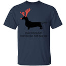 Dachshund Snow T-Shirt CustomCat