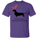 Dachshund Snow T-Shirt CustomCat