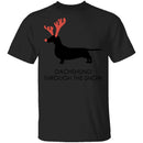 Dachshund Snow T-Shirt CustomCat