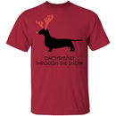 Dachshund Snow T-Shirt CustomCat