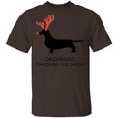 Dachshund Snow T-Shirt CustomCat