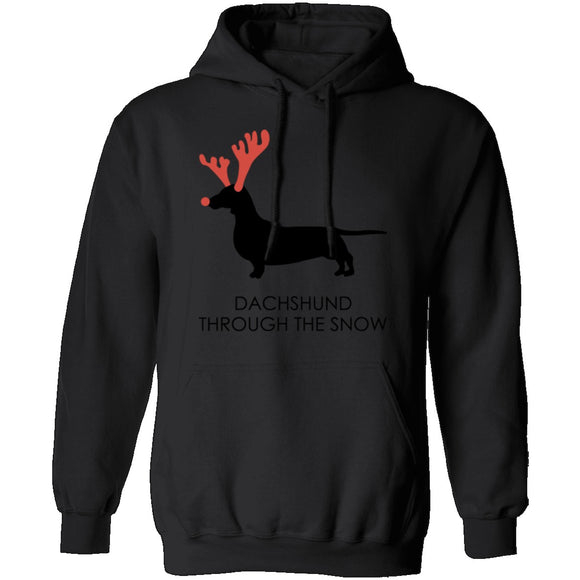 Dachshund Snow T-Shirt CustomCat