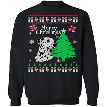 Dalmation Ugly Christmas Sweater CustomCat