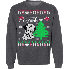 Dalmation Ugly Christmas Sweater CustomCat