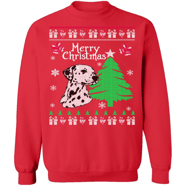 Dalmation Ugly Christmas Sweater CustomCat