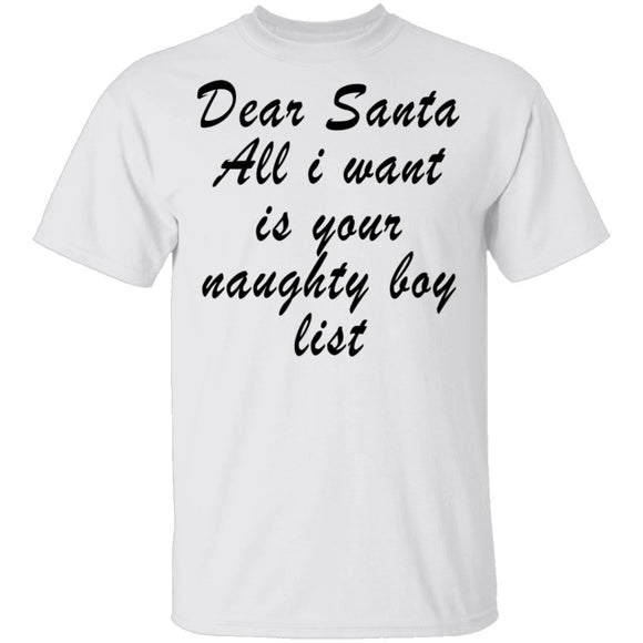 Dear Santa All I Want Is Your Naughty Boy List T-Shirt CustomCat