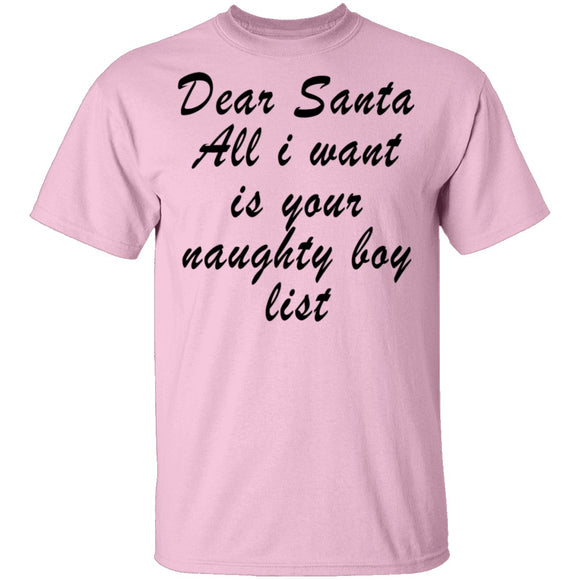 Dear Santa All I Want Is Your Naughty Boy List T-Shirt CustomCat