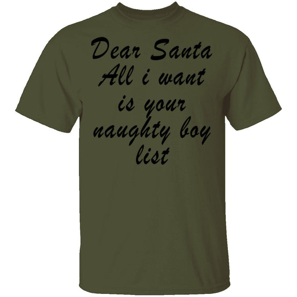 Dear Santa All I Want Is Your Naughty Boy List T-Shirt CustomCat