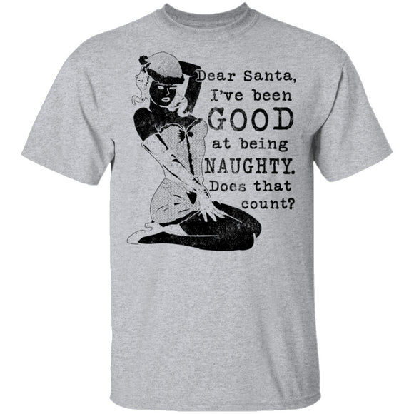 Dear Santa I've Been Good At Being Naughty Does That Count T-Shirt CustomCat