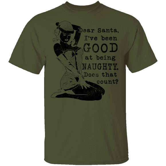 Dear Santa I've Been Good At Being Naughty Does That Count T-Shirt CustomCat