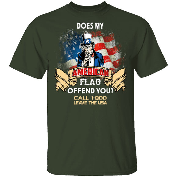 Does My American Flag Offend You T-Shirt CustomCat