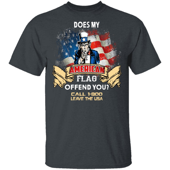 Does My American Flag Offend You T-Shirt CustomCat