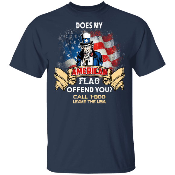 Does My American Flag Offend You T-Shirt CustomCat