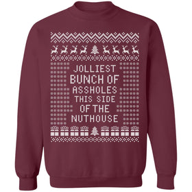 JOLLIEST BUNCH Of ASSHOLES - Ugly Christmas Sweater - 0