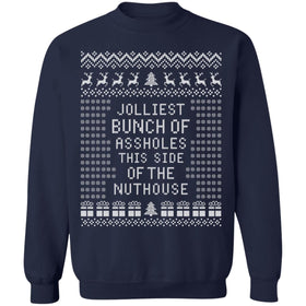Buy navy JOLLIEST BUNCH Of ASSHOLES - Ugly Christmas Sweater