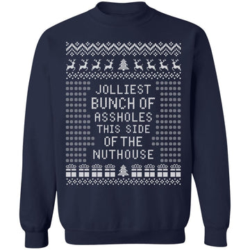 Buy navy JOLLIEST BUNCH Of ASSHOLES - Ugly Christmas Sweater