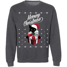 Buy dark-heather Ugly christmas Meowy Sweaters