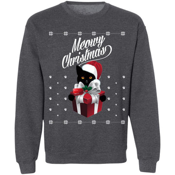 Buy dark-heather Ugly christmas Meowy Sweaters