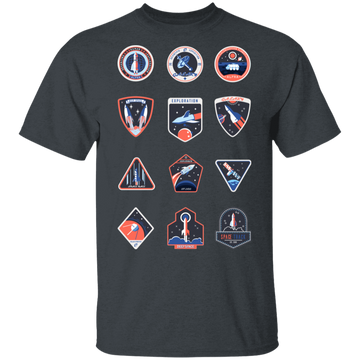 Buy dark-heather Space Sticker T-shirts &amp; Hoodie
