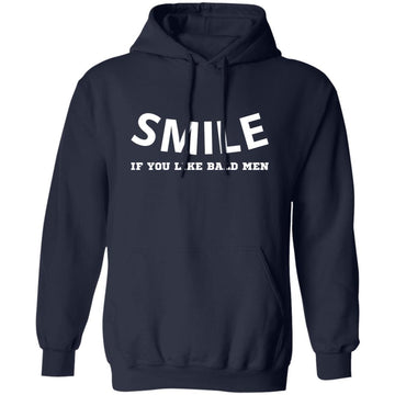 Buy navy Smile if you like bald men Hoodie