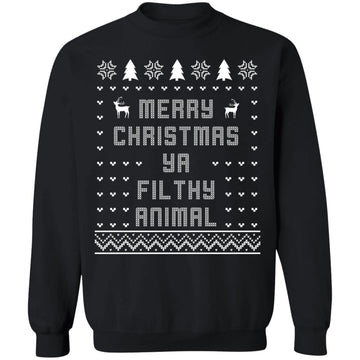 Buy black Merry Christmas Ya Filthy Animal, Ugly Sweaters