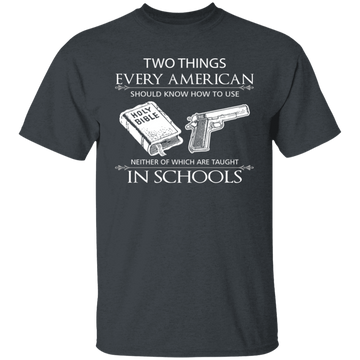 Buy dark-heather Two Things Every American T-Shirt &amp; Hoodie