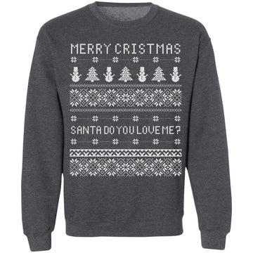 Buy dark-heather Ugly christmas Santa Do you Love Me? Sweaters