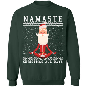 Buy forest-green Ugly Christmas Namaste all days Sweater