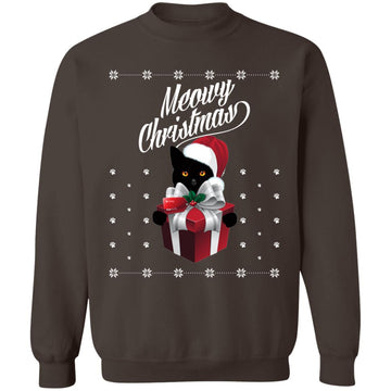 Buy dark-chocolate Ugly christmas Meowy Sweaters
