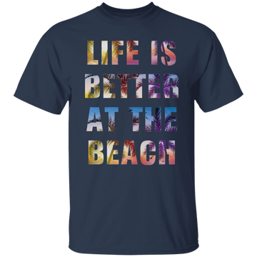 Buy navy Life is better at the beach T-Shirt and Hoodie