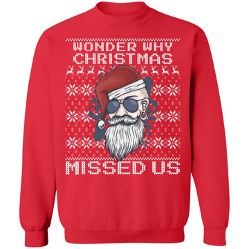 Buy red Wonder Why Christmas Missed Us Ugly Christmas Sweater