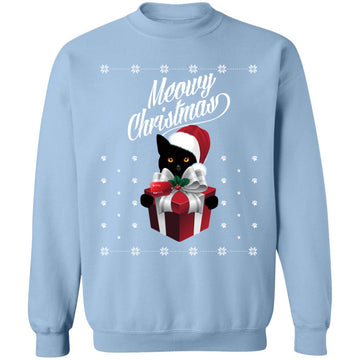 Buy light-blue Ugly christmas Meowy Sweaters