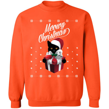 Buy orange Ugly christmas Meowy Sweaters