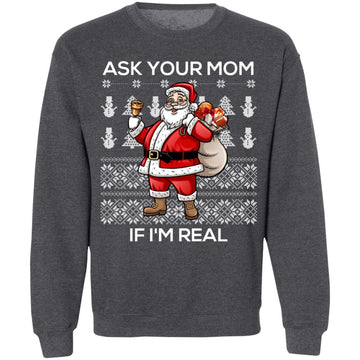 Buy dark-heather Ask your mom if i Real Ugly christmas sweaters