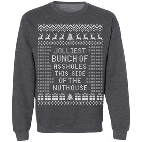 Buy dark-heather JOLLIEST BUNCH Of ASSHOLES - Ugly Christmas Sweater