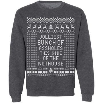 Buy dark-heather JOLLIEST BUNCH Of ASSHOLES - Ugly Christmas Sweater