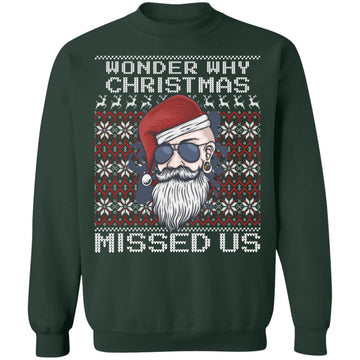 Buy forest-green Wonder Why Christmas Missed Us Ugly Christmas Sweater