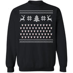Ugly Christmas Rudolf Pattern Crewneck Pullover Sweatshirt