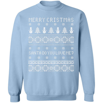 Buy light-blue Ugly christmas Santa Do you Love Me? Sweaters