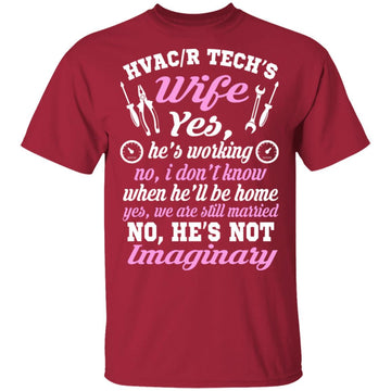 Buy cardinal HVAC/R Tech Wife T-shirts &amp; Hoodie