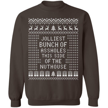 Buy dark-chocolate JOLLIEST BUNCH Of ASSHOLES - Ugly Christmas Sweater