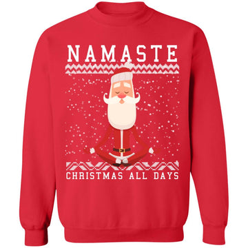Buy red Ugly Christmas Namaste all days Sweater