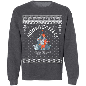 Buy dark-heather Meowy Ugly Catmas Christmas Sweater
