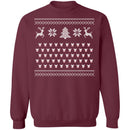 Ugly Christmas Rudolf Pattern Crewneck Pullover Sweatshirt-2