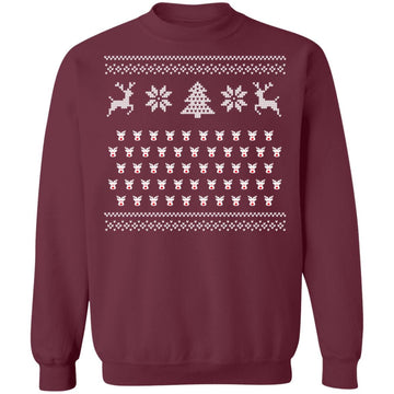 Ugly Christmas Rudolf Pattern Crewneck Pullover Sweatshirt - 0