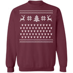 Ugly Christmas Rudolf Pattern Crewneck Pullover Sweatshirt